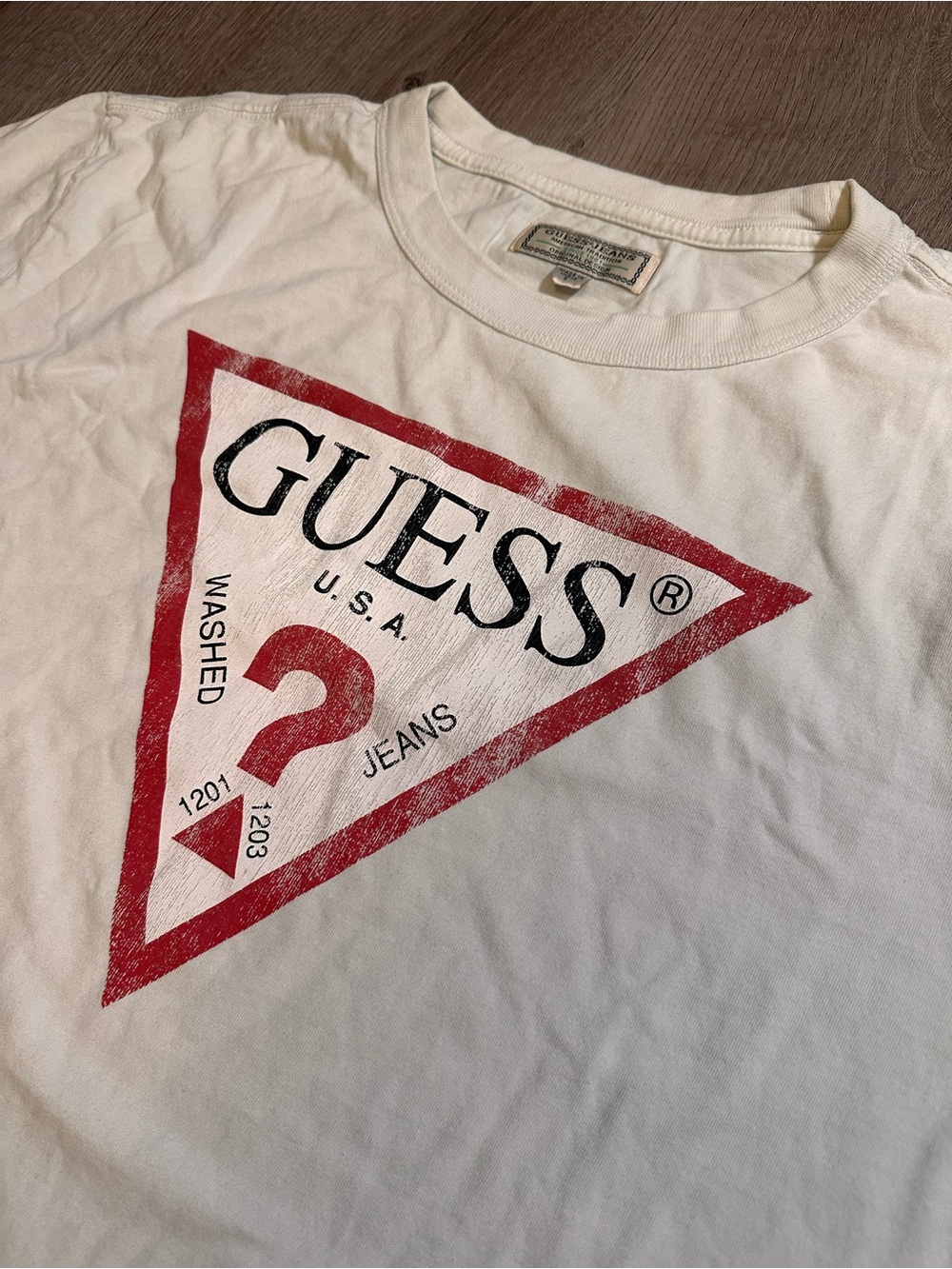 GUESS White Crewneck Logo T-Shirt